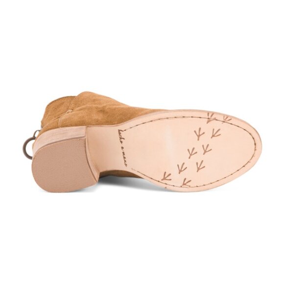 NEW BEEK Made In Mexico Suede Eagle Booties in chestnut for women 825 10j5 - Picture 4 of 6